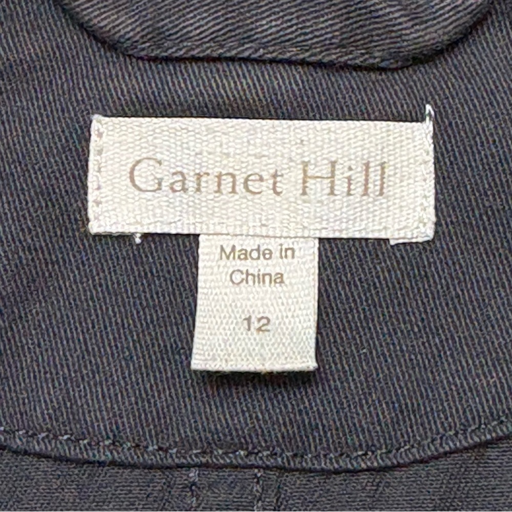 Garnet Hill Organic Cotton Full Zip Utility Military Jacket Size 12 Gray Pockets - Picture 8 of 10